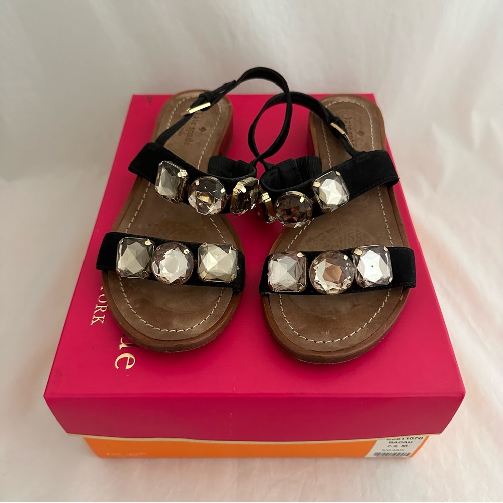 Kate Spade Black Bacau Jewel Embellished Sandals